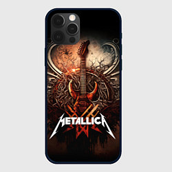Чехол для iPhone 12 Pro Metallica гитара и логотип, цвет: 3D-черный