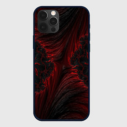 Чехол iPhone 12 Pro Красно - черные текстуры