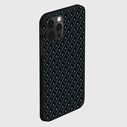 Чехол для iPhone 12 Pro Ромбики серые, цвет: 3D-черный — фото 2