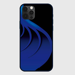 Чехол iPhone 12 Pro Синие щупальца на чёрном