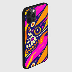 Чехол для iPhone 12 Pro Абстрактный узор мексиканская чупакабра, цвет: 3D-черный — фото 2