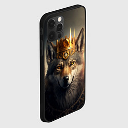 Чехол для iPhone 12 Pro Волк в золотой короне, цвет: 3D-черный — фото 2