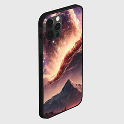 Чехол для iPhone 12 Pro Космос и звезды в небе над горами, цвет: 3D-черный — фото 2
