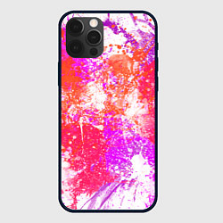Чехол для iPhone 12 Pro Разбрызганная красная краска - светлый фон, цвет: 3D-черный