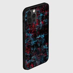 Чехол для iPhone 12 Pro Абстракт красного, голубого и чёного, цвет: 3D-черный — фото 2