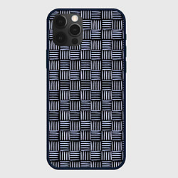 Чехол iPhone 12 Pro Паттерн из голубых линий