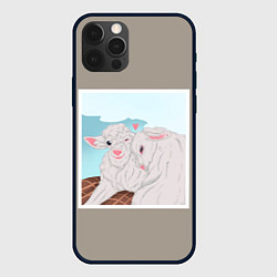 Чехол для iPhone 12 Pro Козлята, цвет: 3D-черный