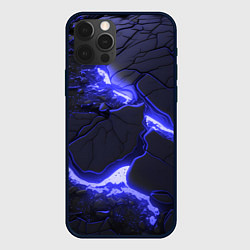 Чехол iPhone 12 Pro Красивая синяя неоновая лава