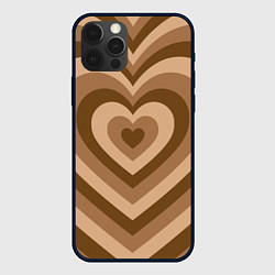 Чехол iPhone 12 Pro Hearts brown