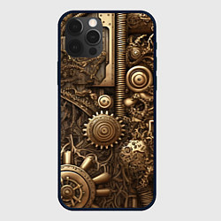 Чехол для iPhone 12 Pro Абстрактный стимпанк механизм, цвет: 3D-черный