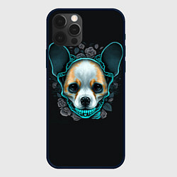 Чехол для iPhone 12 Pro Милый корги череп, цвет: 3D-черный