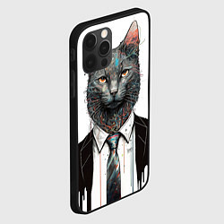 Чехол для iPhone 12 Pro Кот в костюме с галстуком, цвет: 3D-черный — фото 2