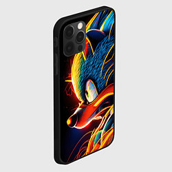 Чехол для iPhone 12 Pro Яркий неоновый соник, цвет: 3D-черный — фото 2