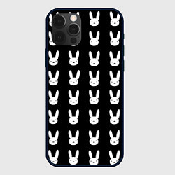 Чехол iPhone 12 Pro Bunny pattern black