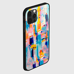 Чехол для iPhone 12 Pro Живописные мазки краски, цвет: 3D-черный — фото 2