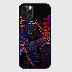 Чехол для iPhone 12 Pro Самурай неон, цвет: 3D-черный