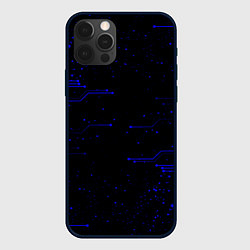 Чехол для iPhone 12 Pro Абстрактный цифровой фон, цвет: 3D-черный