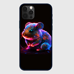 Чехол для iPhone 12 Pro Неоновый хомячок, цвет: 3D-черный