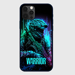 Чехол для iPhone 12 Pro Воин в стиле киберпанк, цвет: 3D-черный