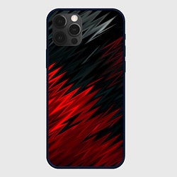 Чехол iPhone 12 Pro Черно-Красная штриховка