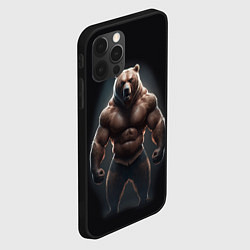 Чехол для iPhone 12 Pro Сильный медведь спортсмен, цвет: 3D-черный — фото 2