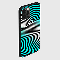 Чехол для iPhone 12 Pro Оптические волны психоделика, цвет: 3D-черный — фото 2