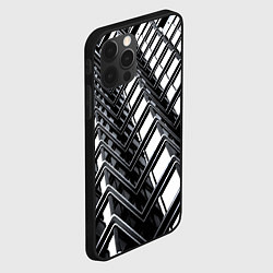 Чехол для iPhone 12 Pro Карбоновая абстракция грани, цвет: 3D-черный — фото 2