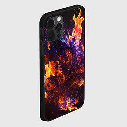 Чехол для iPhone 12 Pro Текстура огня, цвет: 3D-черный — фото 2