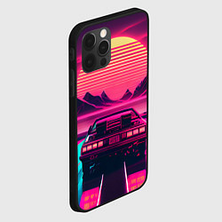 Чехол для iPhone 12 Pro Синтвейв закат и автомобиль, цвет: 3D-черный — фото 2