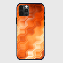 Чехол для iPhone 12 Pro Золотисто-оранжевый туманный паттерн, цвет: 3D-черный