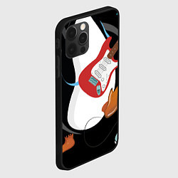 Чехол для iPhone 12 Pro Пингвин- гитарист, цвет: 3D-черный — фото 2