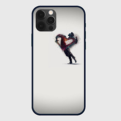 Чехол для iPhone 12 Pro Душа на распашку серо белый градиент, цвет: 3D-черный