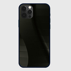 Чехол для iPhone 12 Pro Чёрные геометрические металлические листы, цвет: 3D-черный