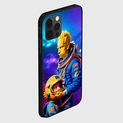 Чехол для iPhone 12 Pro Bart Simpson and Maggie in space - neural network, цвет: 3D-черный — фото 2