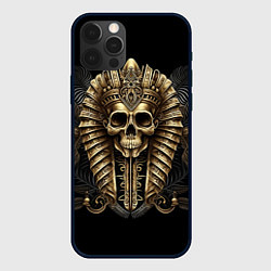 Чехол для iPhone 12 Pro Золотой череп фараона, цвет: 3D-черный
