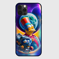 Чехол iPhone 12 Pro Гомер Симпсон с сыном в космосе - нейросеть