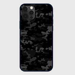 Чехол для iPhone 12 Pro Ночной камуфляж, цвет: 3D-черный