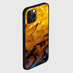 Чехол для iPhone 12 Pro Абстрактное жидкое золото, цвет: 3D-черный — фото 2
