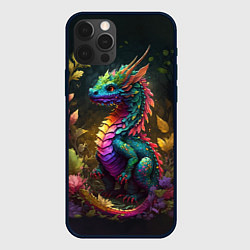 Чехол iPhone 12 Pro Разноцветный дракончик в лесу