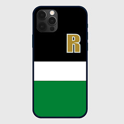 Чехол iPhone 12 Pro Буква R цветные полосы