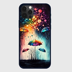 Чехол iPhone 12 Pro Яркие зонтики под дождем