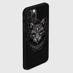 Чехол для iPhone 12 Pro Чёрный готический кот, цвет: 3D-черный — фото 2