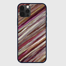 Чехол iPhone 12 Pro Полосы цвета с текстурой планеты