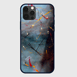 Чехол iPhone 12 Pro Тёмно-серый туман и краски