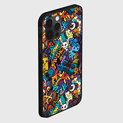 Чехол для iPhone 12 Pro Стрит-арт music: разноцветный, цвет: 3D-черный — фото 2