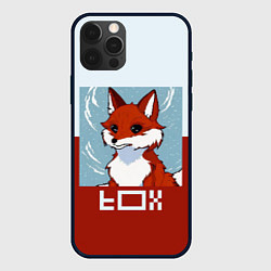 Чехол iPhone 12 Pro Пиксельная лиса с надписью fox