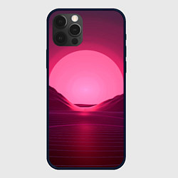 Чехол для iPhone 12 Pro Неоновый закат, цвет: 3D-черный