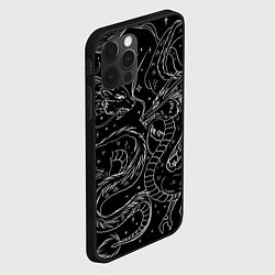 Чехол для iPhone 12 Pro Дракон - унесенные призраками: тату на черном, цвет: 3D-черный — фото 2