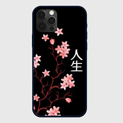 Чехол для iPhone 12 Pro Сакура, дерево жизни, цвет: 3D-черный