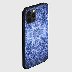 Чехол для iPhone 12 Pro Ледяные линии на синем цвете, цвет: 3D-черный — фото 2